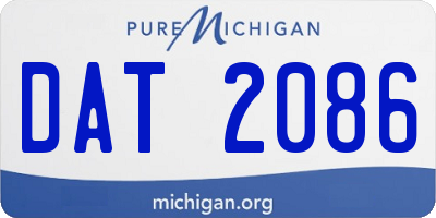 MI license plate DAT2086