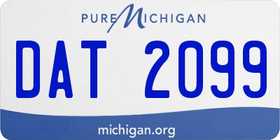 MI license plate DAT2099