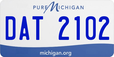 MI license plate DAT2102