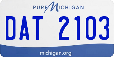 MI license plate DAT2103