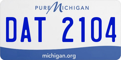 MI license plate DAT2104