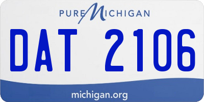 MI license plate DAT2106