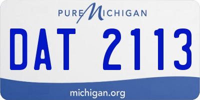 MI license plate DAT2113