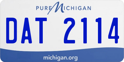 MI license plate DAT2114