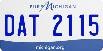 MI license plate DAT2115