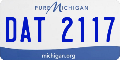 MI license plate DAT2117