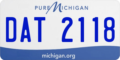 MI license plate DAT2118