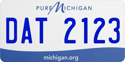 MI license plate DAT2123