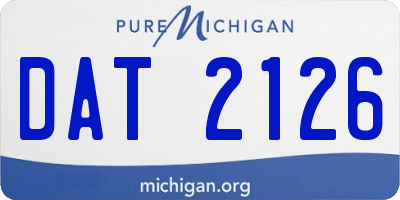 MI license plate DAT2126