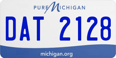 MI license plate DAT2128