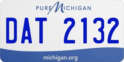 MI license plate DAT2132