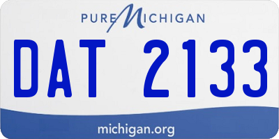 MI license plate DAT2133