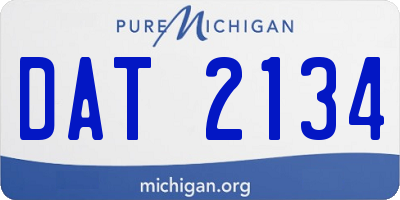 MI license plate DAT2134