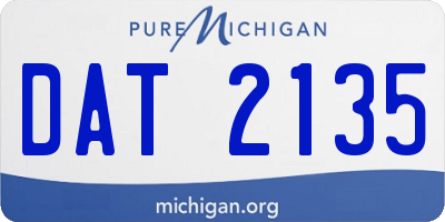 MI license plate DAT2135