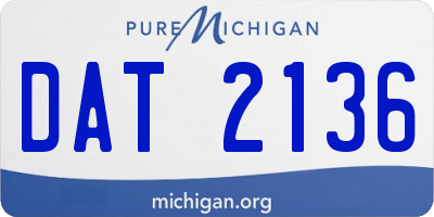 MI license plate DAT2136