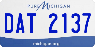 MI license plate DAT2137