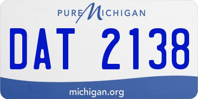 MI license plate DAT2138