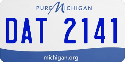 MI license plate DAT2141