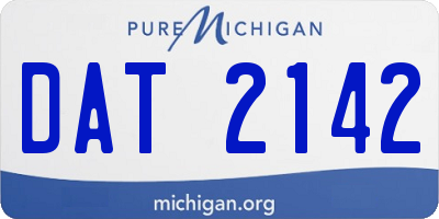 MI license plate DAT2142