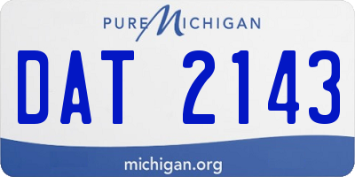 MI license plate DAT2143