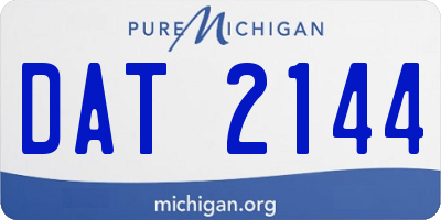 MI license plate DAT2144