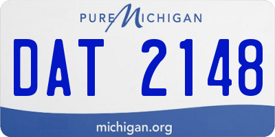 MI license plate DAT2148