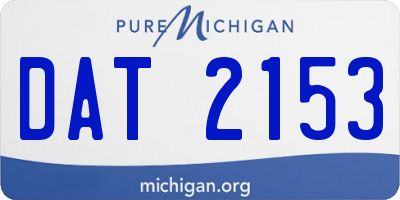 MI license plate DAT2153