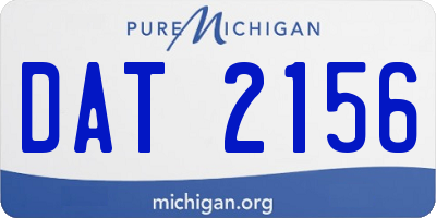 MI license plate DAT2156