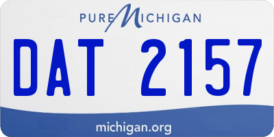 MI license plate DAT2157