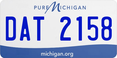 MI license plate DAT2158