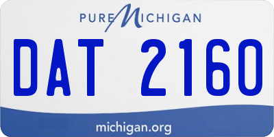 MI license plate DAT2160