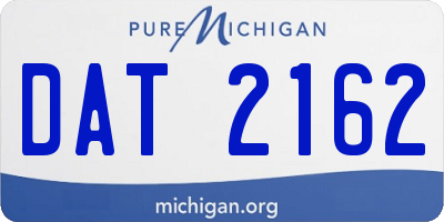 MI license plate DAT2162