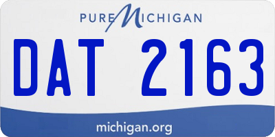MI license plate DAT2163