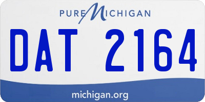 MI license plate DAT2164