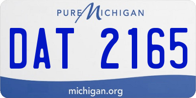 MI license plate DAT2165