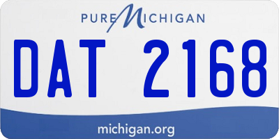 MI license plate DAT2168