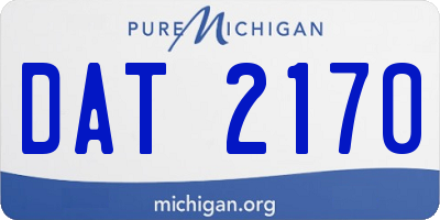 MI license plate DAT2170