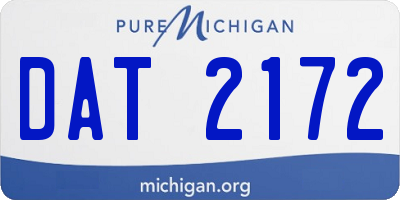 MI license plate DAT2172