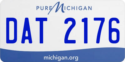 MI license plate DAT2176