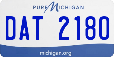 MI license plate DAT2180
