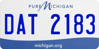 MI license plate DAT2183