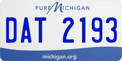 MI license plate DAT2193