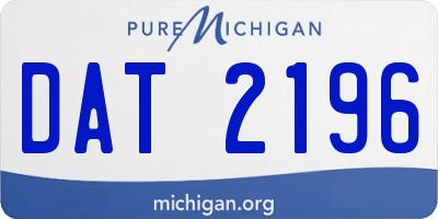 MI license plate DAT2196
