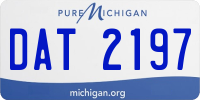 MI license plate DAT2197