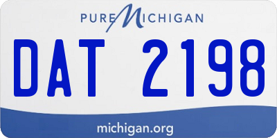 MI license plate DAT2198