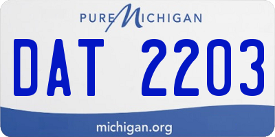 MI license plate DAT2203