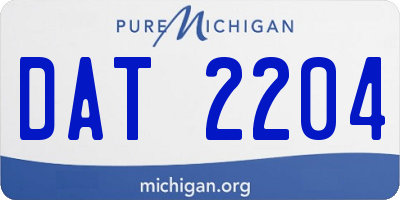 MI license plate DAT2204