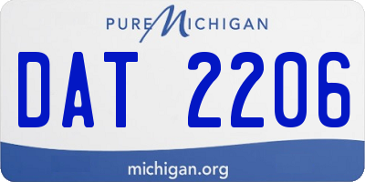 MI license plate DAT2206