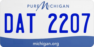 MI license plate DAT2207