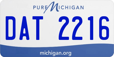 MI license plate DAT2216